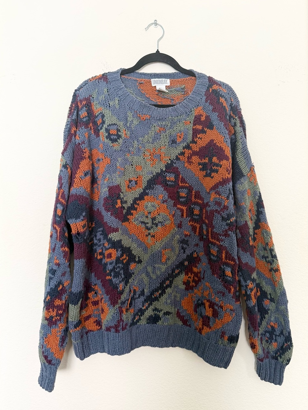 🔸vintage 80’s/90’s union bay geometric knit sweater